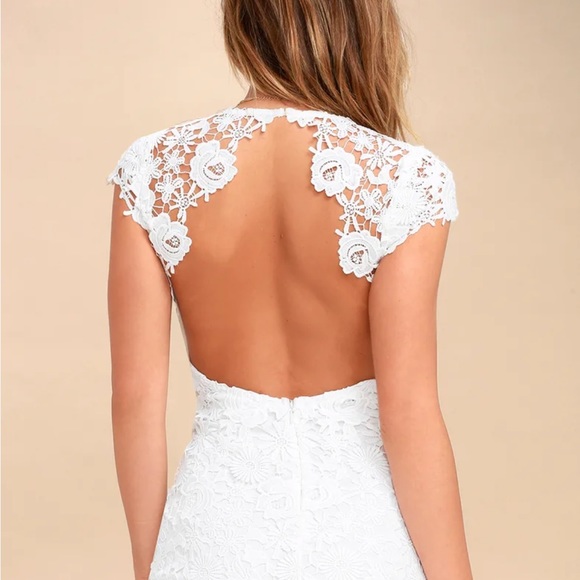 Lulus Romance Language white backless lace dress - Picture 2 of 5
